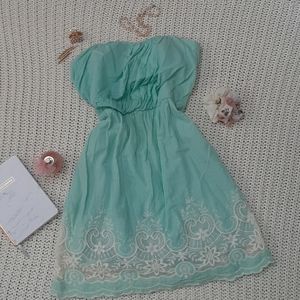 Rue 21 strapless mint blue mini dress